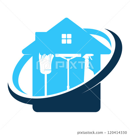 House and tool symbol for cleaning House and tool symbol for cleaning 120414330