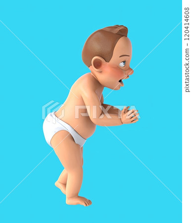 Fun 3D cartoon baby clapping (with alpha channel included) 120414608