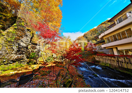 Autumn leaves at Tateshina Grand Hotel Takinoyu 120414752