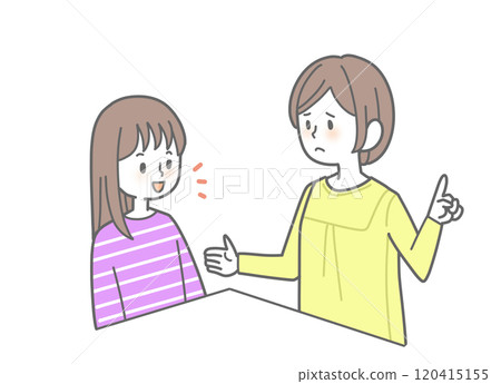 Smiling child and troubled mother 120415155