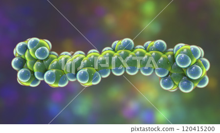 Molecular model of beta-carotene, precursor to vitamin A, 3d illustration 120415200