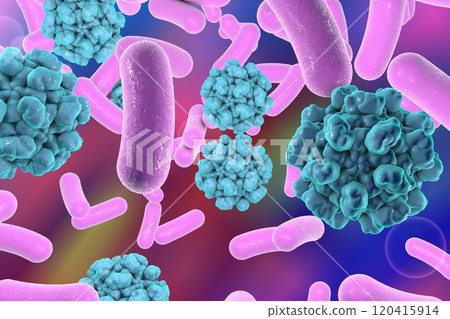 Bacteria and viruses illustration Bacteria and viruses illustration 120415914