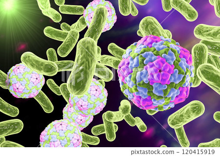Bacteria and viruses illustration Bacteria and viruses illustration 120415919