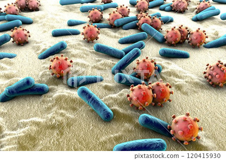 Bacteria and viruses illustration Bacteria and viruses illustration 120415930
