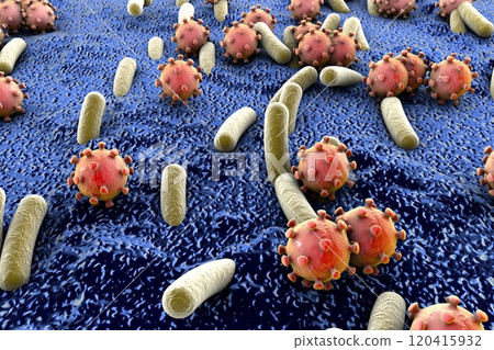 Bacteria and viruses illustration Bacteria and viruses illustration 120415932