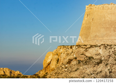 Mesa Roldan tower, Cabo de Gata, Spain Mesa Roldan tower, Cabo de Gata, Spain 120417258