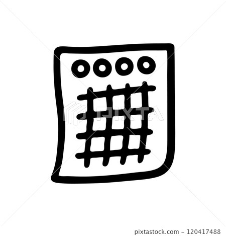 Doodle Paper Piece icon, squared paper with holes 120417488
