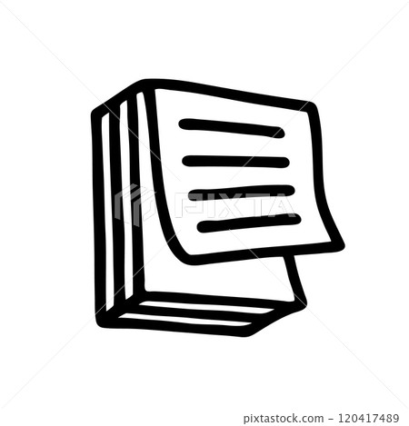 Doodle Notepad icon. Infographic symbol in a circle Doodle Notepad icon. Infographic symbol in a circle 120417489