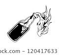 Molotov cocktail, symbolizing rebellion, protest, and street crime 120417633