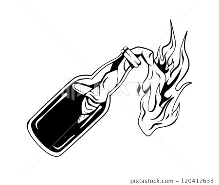 Molotov cocktail, symbolizing rebellion, protest, and street crime Molotov cocktail, symbolizing rebellion, protest, and street crime 120417633