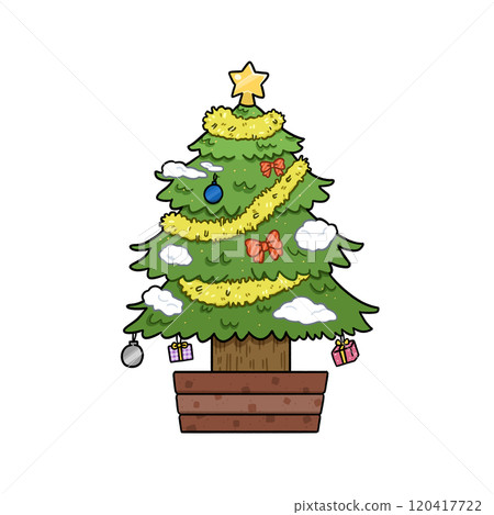 聖誕樹的簡單插圖[無背景] 120417722