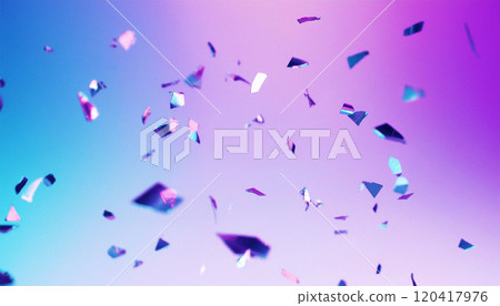 Blue and purple gradient background with metallic confetti Blue and purple gradient background with metallic confetti 120417976