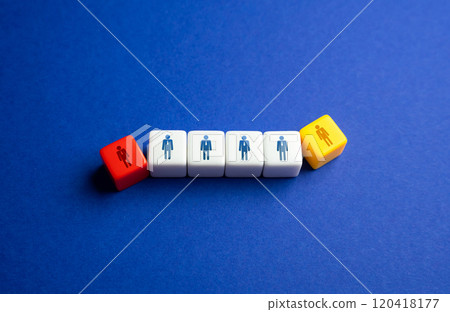 Hiring and firing workers. Moving the queue. Replacing a worker with a new one. Business, human resources. Hiring and firing workers. Moving the queue. Replacing a worker with a new one. Business, human resources. 120418177