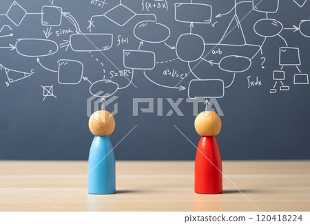 Two people engaged in negotiation and planning. Business relations. Discussion of cooperation. Scientific discussion. Develop plans. Two people engaged in negotiation and planning. Business relations. Discussion of cooperation. Scientific discussion. Develop plans. 120418224