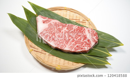 Marbled Wagyu beef steak 120418588