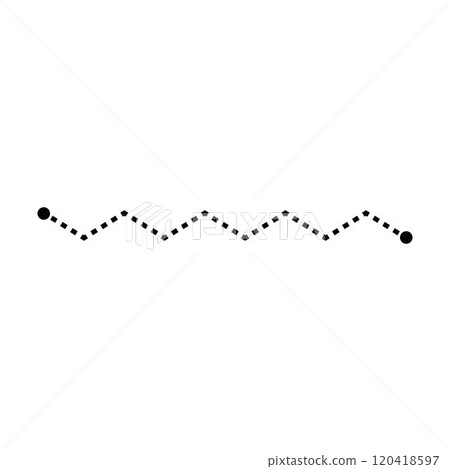 Tracing line dotted zig zag line worksheet element for kids for writing, drawing and motor skills development illustration 120418597