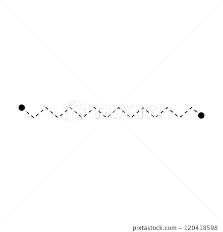 Tracing line dotted zig zag line worksheet element for kids for writing, drawing and motor skills development illustration 120418598