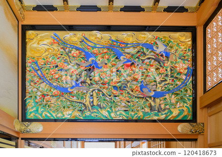 The gorgeous carved transom at the entrance to the Shogun's Palace 120418673