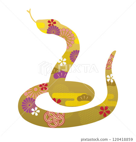 New Year's card material: Snake silhouette 120418859