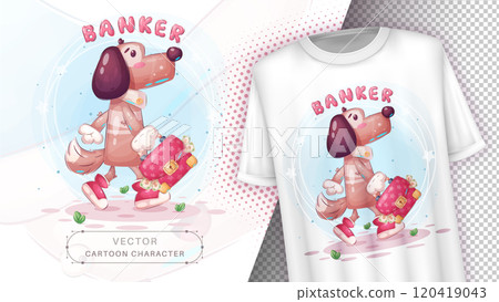 Cartoon character animal adorable dog with animal 120419043