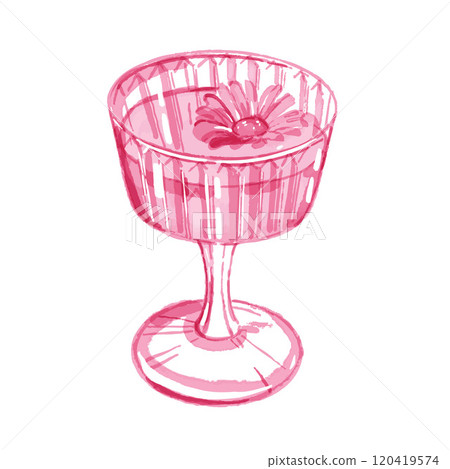Pink champagne coquettish illustration, vector hand drawn watercolor alcoholic beverage, wine glass. Pink champagne coquettish illustration, vector hand drawn watercolor alcoholic beverage, wine glass. 120419574