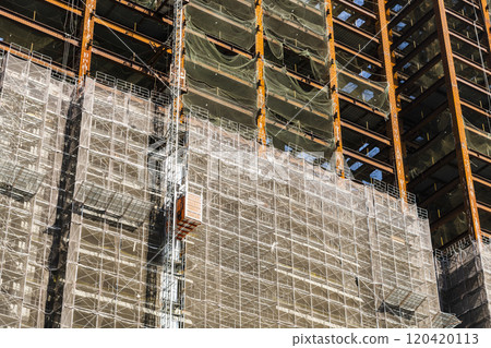 Close-up of steel structures for building construction. Close-up of steel structures for building construction. 120420113