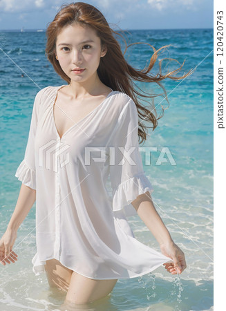 在海灘的女人 在海灘的女人 120420743