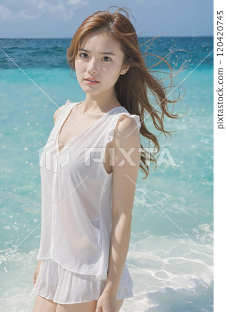 在海灘的女人 120420745