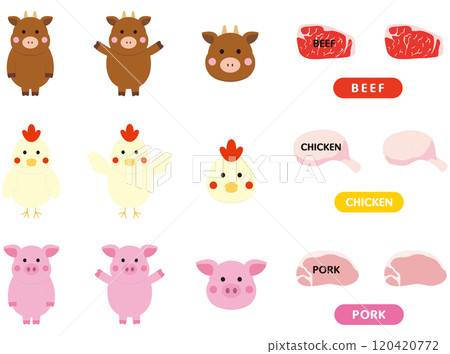 可愛的牛雞豬插圖集 120420772