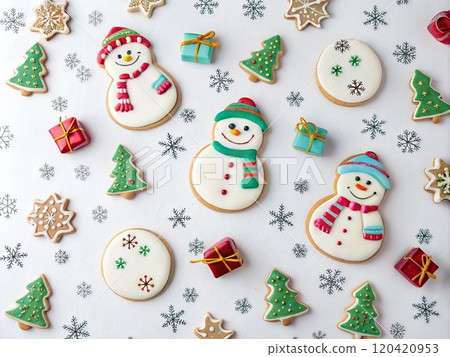 pattern with snowman and snowflakes pattern with snowman and snowflakes 120420953