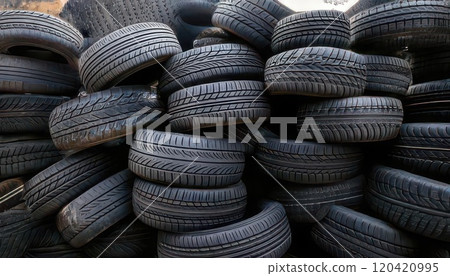 AI image: Tires piled up like mountains AI image: Tires piled up like mountains 120420995