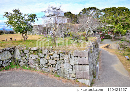 Scenery of the stone walls and enclosures of Isetamaru Castle, a prefectural designated historic site Scenery of the stone walls and enclosures of Isetamaru Castle, a prefectural designated historic site 120421267