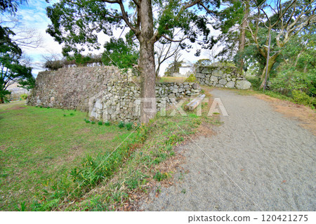 Scenery of the stone walls and enclosures of Isetamaru Castle, a prefectural designated historic site Scenery of the stone walls and enclosures of Isetamaru Castle, a prefectural designated historic site 120421275