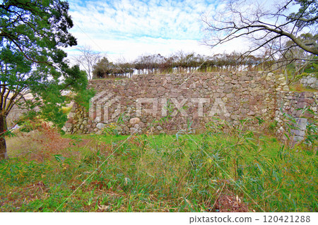 縣指定古蹟伊勢丸城的石牆和曲線景觀 120421288