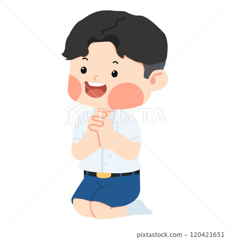 Kid Praying on the Floor cartoon Kid Praying on the Floor cartoon 120421651