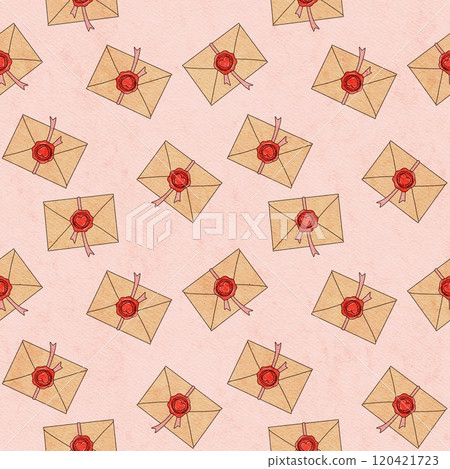 Vintage Valentine seamless pattern with retro envelopes and romantic wax seals, offering a nostalgic aesthetic for timeless love-themed designs. Vintage Valentine seamless pattern with retro envelopes and romantic wax seals, offering a nostalgic aesthetic for timeless love-themed designs. 120421723