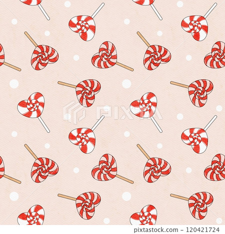 Valentine Retro Heart Lollipop seamless pattern showcasing swirly designs, perfect for nostalgic and romantic themes in retro aesthetics. Valentine Retro Heart Lollipop seamless pattern showcasing swirly designs, perfect for nostalgic and romantic themes in retro aesthetics. 120421724