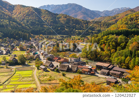 《Gifu Prefecture》 Autumn Shirakawa-go, autumn leaves gassho-zukuri village 120422027