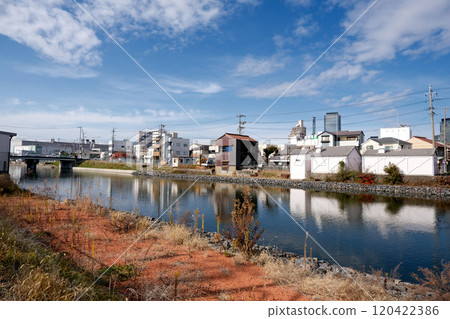 愛知縣名古屋市中川區出橋附近的中川運河 2_2024 年 1 月 愛知縣名古屋市中川區出橋附近的中川運河 2_2024 年 1 月 120422386