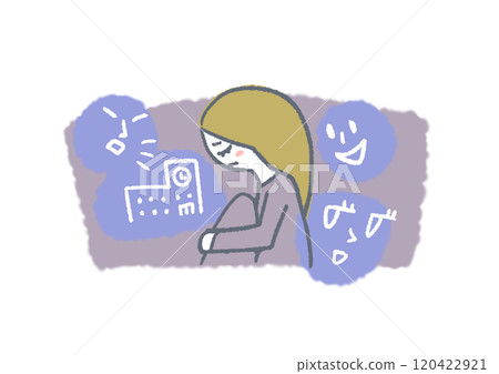 . School refusal girl illustration 120422921