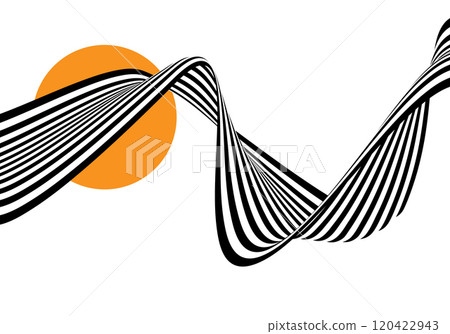 Abstract wave background, black and white wavy stripes and lines. Abstract wave background, black and white wavy stripes and lines. 120422943