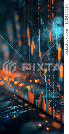 Investing and Trading: Digital Charts and Graphs Reflect modern Market Volatility 120423156