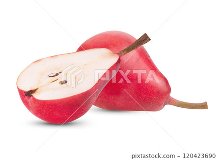 Red pear fruit on white background Red pear fruit on white background 120423690
