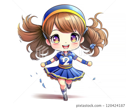 Chibi character: Image of a girl wearing a cheerleader costume 120424187