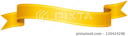 彎曲金線漸層絲帶單圖6（黃色） 120424296