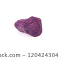 Fresh purple sweet potato on white background 120424304