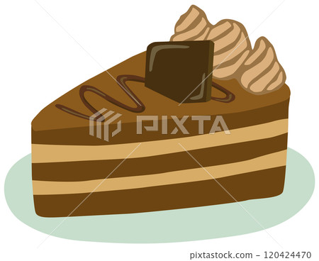 盤子上的巧克力蛋糕插畫向量素材 盤子上的巧克力蛋糕插畫向量素材 120424470