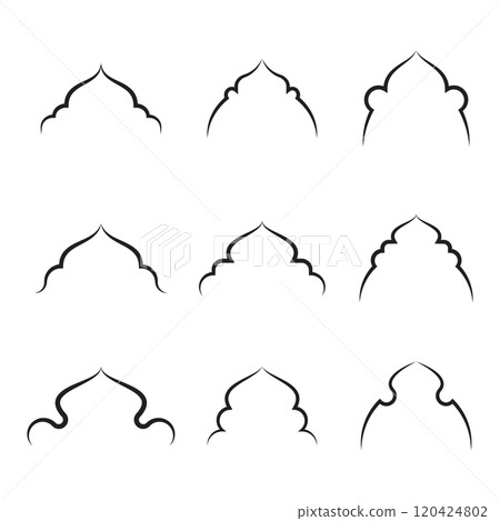 Silhoettes of arabic shapes for window or door arch 120424802
