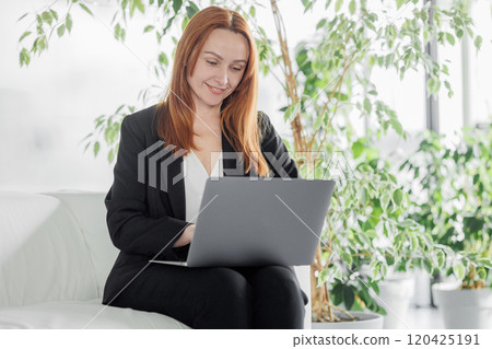 Businesswoman Working on Laptop Businesswoman Working on Laptop 120425191