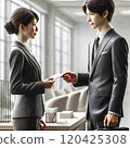 A businessman exchanging business cards 120425308